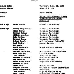 Minutes, 1986-09-25. Politi...