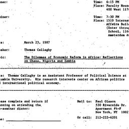 Announcements, 1987-03-23. ...