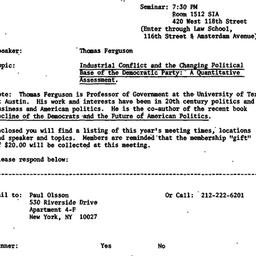 Announcements, 1986-10-30. ...