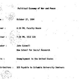 Announcements, 1994-10-27. ...