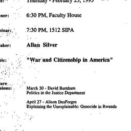 Announcements, 1995-02-23. ...