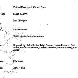 Minutes, 1995-03-30. Politi...