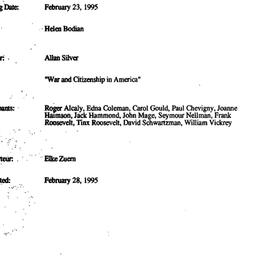 Minutes, 1995-02-23. Politi...