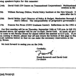 Announcements, 1992-09-10. ...