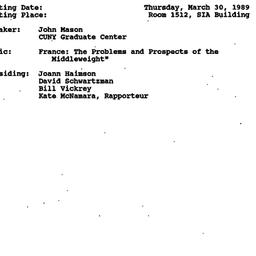 Minutes, 1989-03-30. Politi...