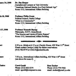 Announcements, 2000-01-27. ...
