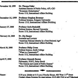 Announcements, 1999-11-18. ...