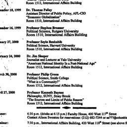 Announcements, 1999-10-28. ...