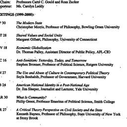 Schedules, Political Econom...