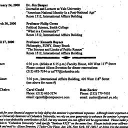 Announcements, 1999-12-16. ...