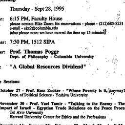 Announcements, 1995-09-28. ...