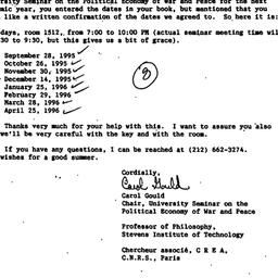 Correspondence, 1996-05-31....