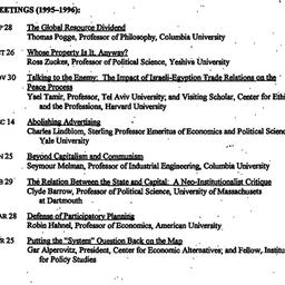 Schedules, Political Econom...