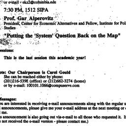 Announcements, 1996-04-25. ...