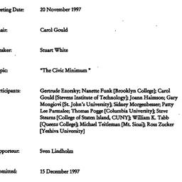 Minutes, 1997-11-20. Politi...