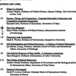 Schedules, Political Econom...