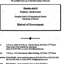 Announcements, 1998-04-30. ...