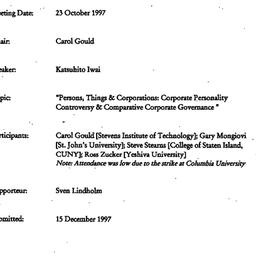 Minutes, 1997-10-23. Politi...