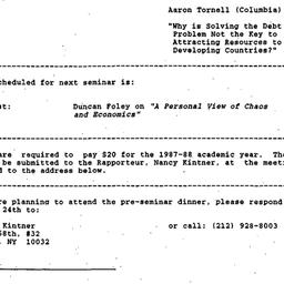 Announcements, 1988-02-25. ...