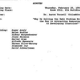 Minutes, 1988-02-25. Politi...