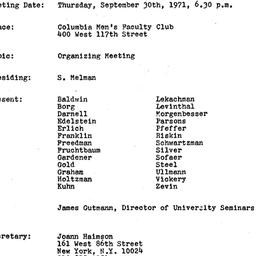 Minutes, 1971-09-30. Politi...