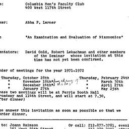 Announcements, 1971-10-28. ...