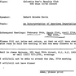 Announcements, 1972-01-27. ...