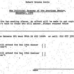 Announcements, 1974-12-19. ...