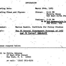 Announcements, 1983-03-24. ...