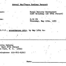 Announcements, 1983-05-19. ...