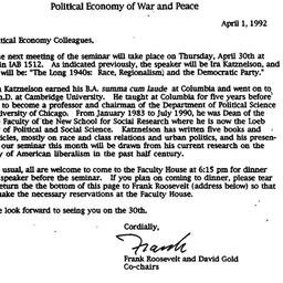 Announcements, 1992-04-01. ...