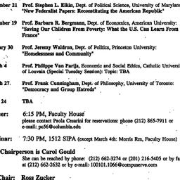 Schedules, Political Econom...