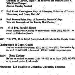 Schedules, Political Econom...