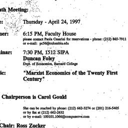 Announcements, 1997-04-24. ...