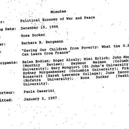 Minutes, 1996-12-19. Politi...