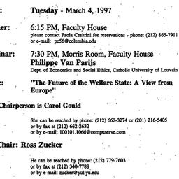 Announcements, 1997-03-04. ...