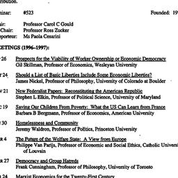 Schedules, Political Econom...