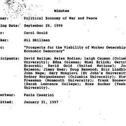 Minutes, 1996-09-26. Politi...
