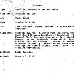 Minutes, 1996-11-21. Politi...