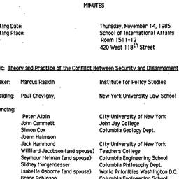Minutes, 1985-11-14. Politi...