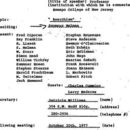 Minutes, 1977-09-28. Politi...