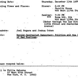 Announcements, 1984-12-13. ...