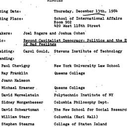 Minutes, 1984-12-13. Politi...
