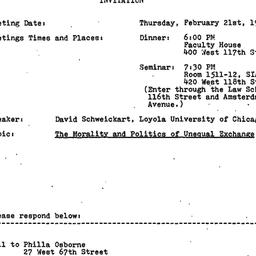 Announcements, 1985-02-21. ...