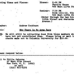 Announcements, 1985-04-25. ...
