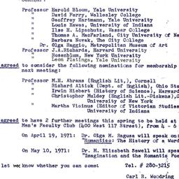 Minutes, 1971-02-12. Romant...