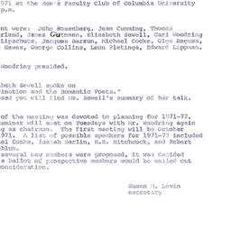 Minutes, 1971-05-10. Romant...