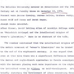 Minutes, 1974-12-10. Romant...