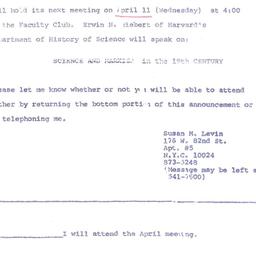 Announcements, 1973-04-11. ...