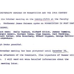 Minutes, 1972-10-25. Romant...